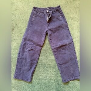 Mid Waist Crop Barrel (Size S) Navy Blue